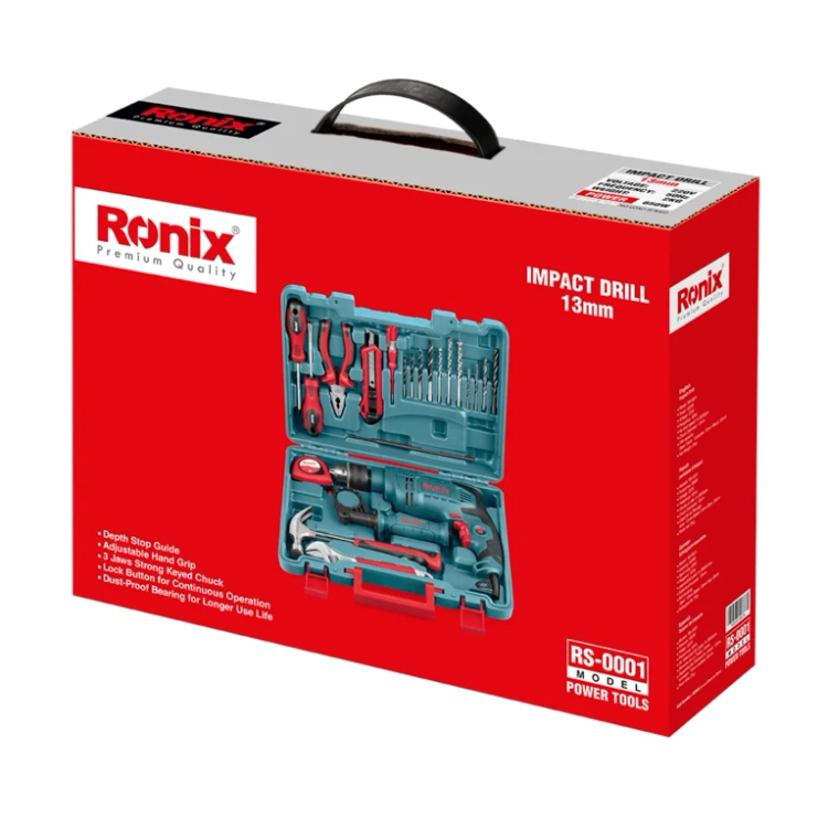 کیت دریل برقی چکشی 13 میلی متری رونیکس مدل RS0001 ( آکبند شرکتی )