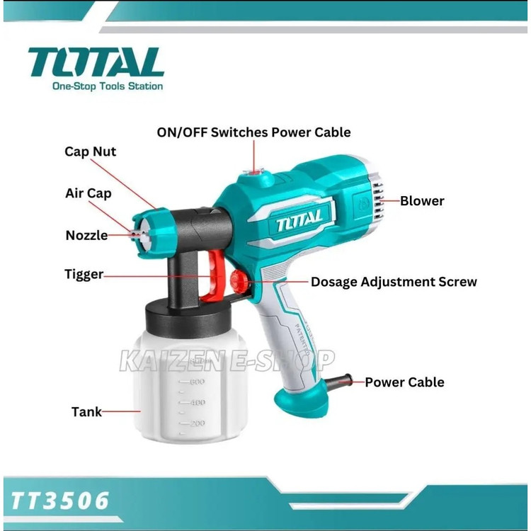 پیستوله برقی 450 وات صنعتی توتال مدلTT3506با 24 ماه گارانتی و ارسال رایگان