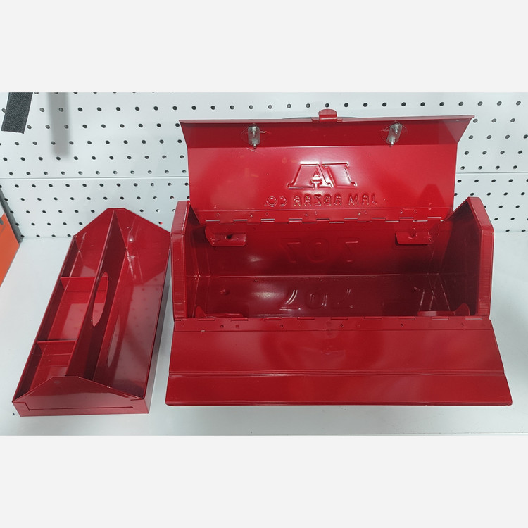جعبه ابزار فولادی 35 سانت 2 طبقه چمدانی جام ابزار زیر مجموعه(مهدی تولز) مدل TA707 رنگ کوره ای